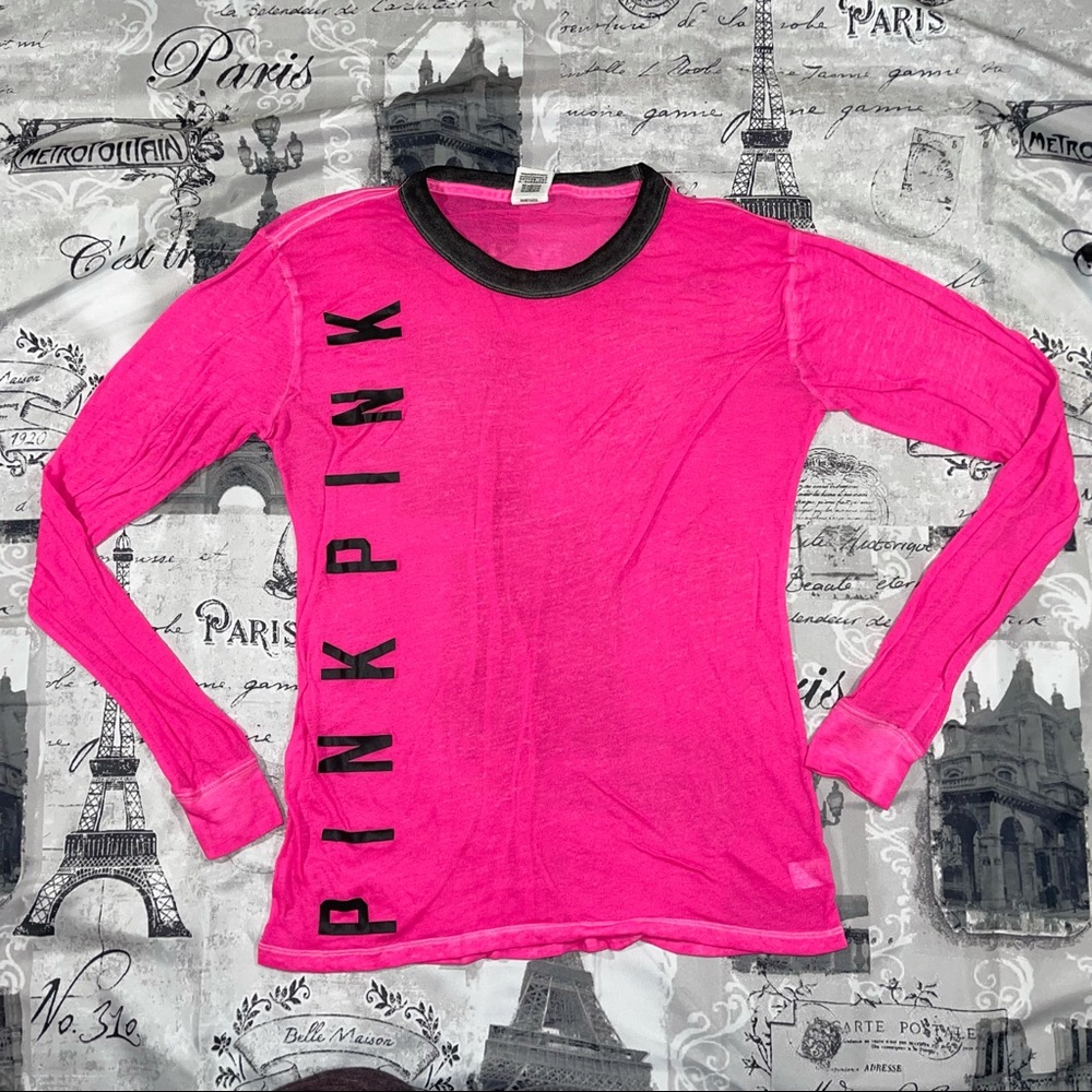 Victoria's Secret Pink LongSleeve Ringer Tee sz: S
